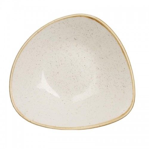 Churchill Stonecast Lotus Triangular Bowl Barley White 228mm