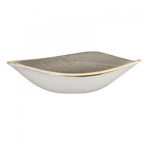 Churchill Stonecast Lotus Triangular Bowl Peppercorn Grey 177mm