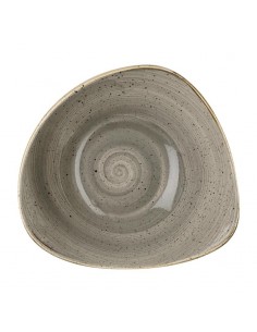 Churchill Stonecast Lotus Triangular Bowl Peppercorn Grey 228mm