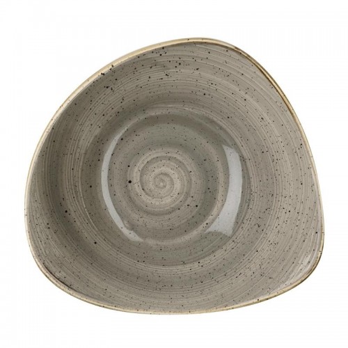 Churchill Stonecast Lotus Triangular Bowl Peppercorn Grey 228mm