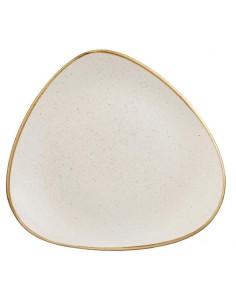 Churchill Stonecast Lotus Triangular Plate Barley White 304mm