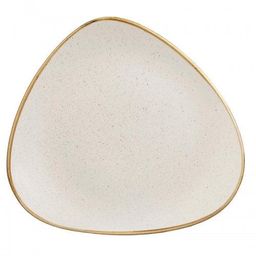 Churchill Stonecast Lotus Triangular Plate Barley White 304mm