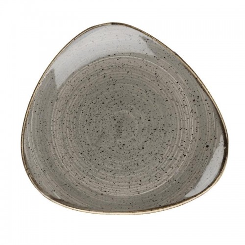Churchill Stonecast Lotus Triangular Plate Peppercorn Grey 304mm