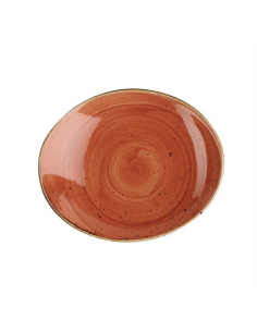 Churchill Stonecast Oval Coupe Plate Orange 192mm