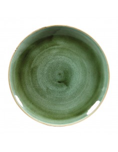 Churchill Stonecast Round Coupe Plates Samphire Green 217mm