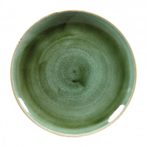 Churchill Stonecast Round Coupe Plates Samphire Green 217mm