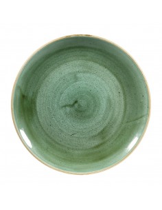 Churchill Stonecast Round Coupe Plates Samphire Green 260mm