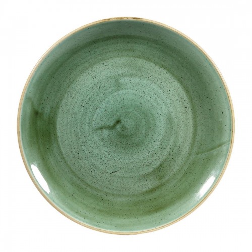 Churchill Stonecast Round Coupe Plates Samphire Green 260mm