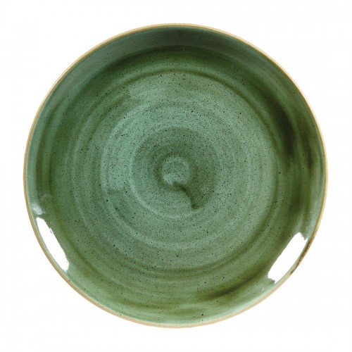 Churchill Stonecast Round Coupe Plates Samphire Green 288mm