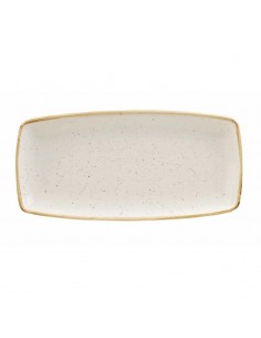 Churchill Stonecast X Squared Oblong Plate Barley White 298mm