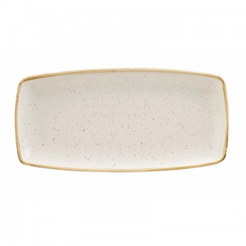 Churchill Stonecast X Squared Oblong Plate Barley White 298mm