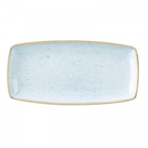 Churchill Stonecast X Squared Oblong Plate Duck Egg Blue 298mm
