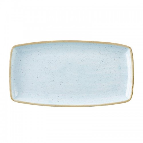 Churchill Stonecast X Squared Oblong Plate Duck Egg Blue 349mm