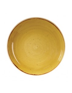 Churchill Super Vitrified Stonecast Mustard Seed Yellow Coupe Bowl 248mm