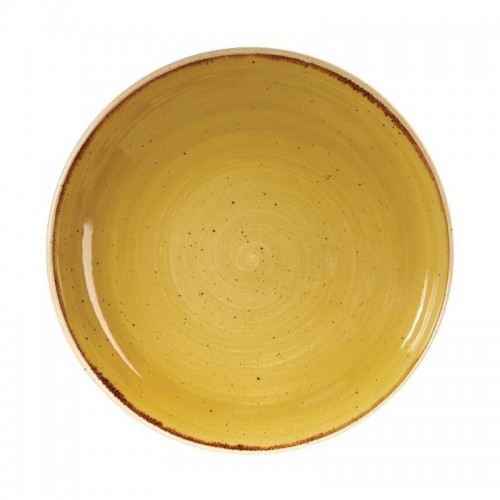 Churchill Super Vitrified Stonecast Mustard Seed Yellow Coupe Bowl 248mm