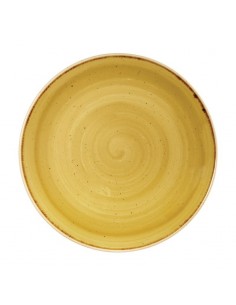 Churchill Super Vitrified Stonecast Mustard Seed Yellow Coupe Plate 260mm