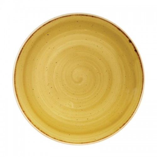 Churchill Super Vitrified Stonecast Mustard Seed Yellow Coupe Plate 260mm