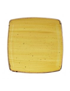 Churchill Super Vitrified Stonecast Mustard Seed Yellow Deep Square Plate 260mm