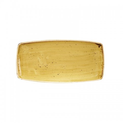 Churchill Super Vitrified Stonecast Mustard Seed Yellow Rectangular Plate 298mm