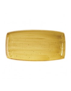 Churchill Super Vitrified Stonecast Mustard Seed Yellow Square Plate 349mm