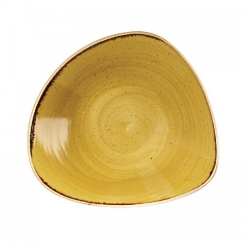 Churchill Super Vitrified Stonecast Mustard Seed Yellow Triangle Bowl 229mm