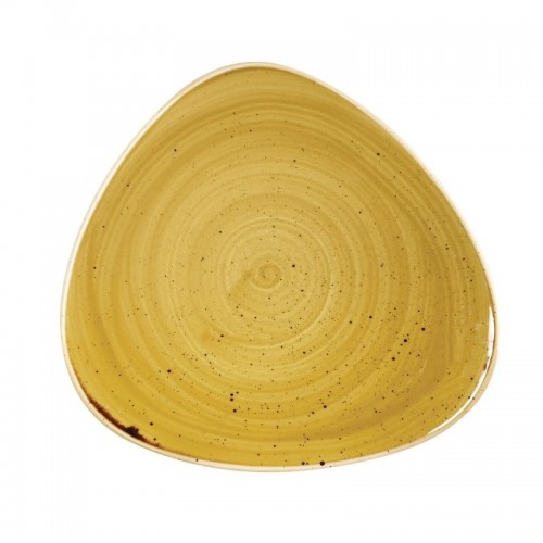 Churchill Super Vitrified Stonecast Mustard Seed Yellow Triangle Plate 311mm