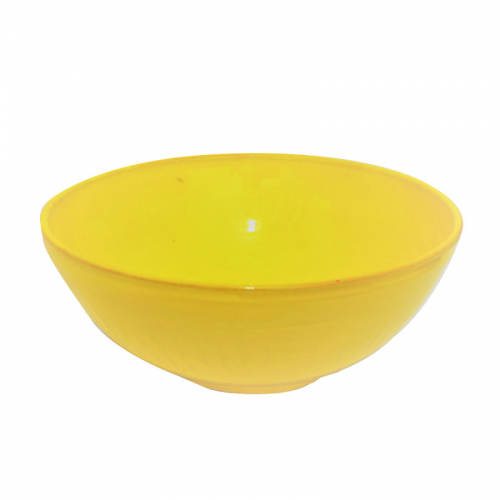 Colourful Terracotta Deep Round 19cm Bowl Yellow (Pack of 6)