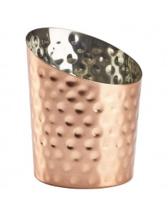 Copper Plated Hammered Angled Cone 11.6 x 9.5cm ï¿½