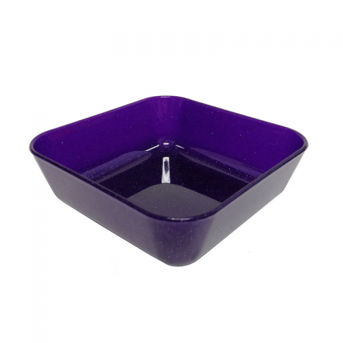 Dish Square Purple Sparkle 10cm Polycarbonate
