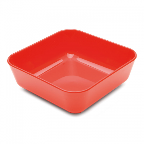 Dish Square Red 10cm Polycarbonate