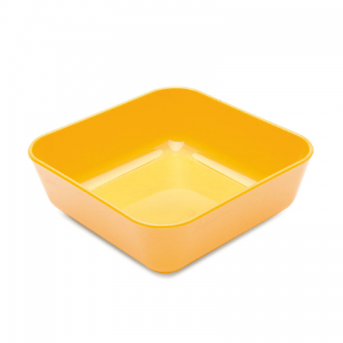 Dish Square Yellow 10cm Polycarbonate