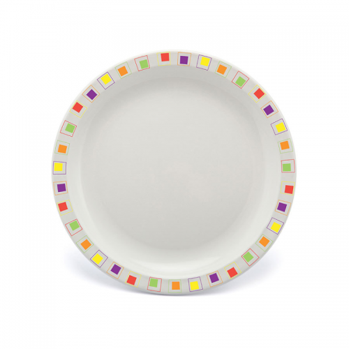 Duo Plate Narrow Rim Abstract Multi 23cm Poly