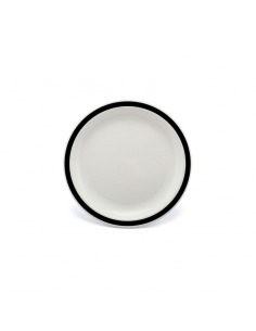 Duo Plate Narrow Rim Black 17cm Polycarbonate (Pack of 12)