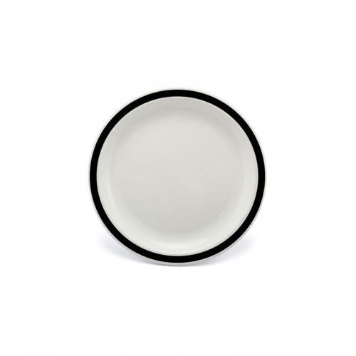 Duo Plate Narrow Rim Black 17cm Polycarbonate (Pack of 12)