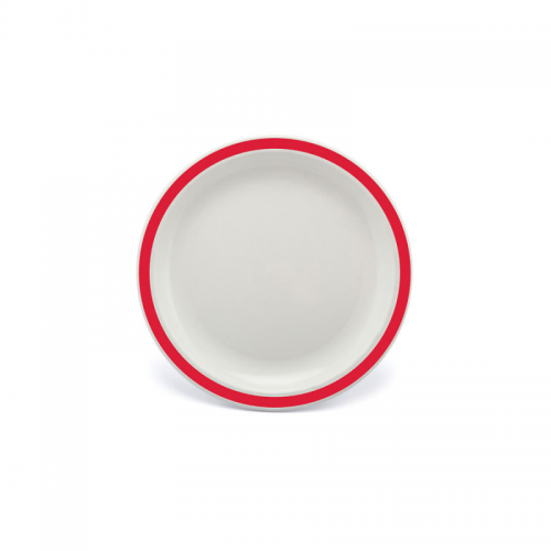 Duo Plate Narrow Rim Red 17cm Polycarbonate (Pack of 12)