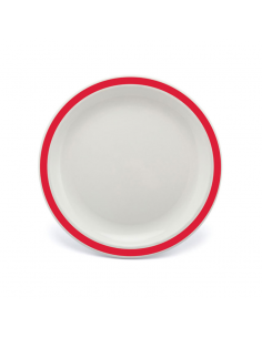 Duo Plate Narrow Rim Red 23cm Polycarbonate (Pack of 12)