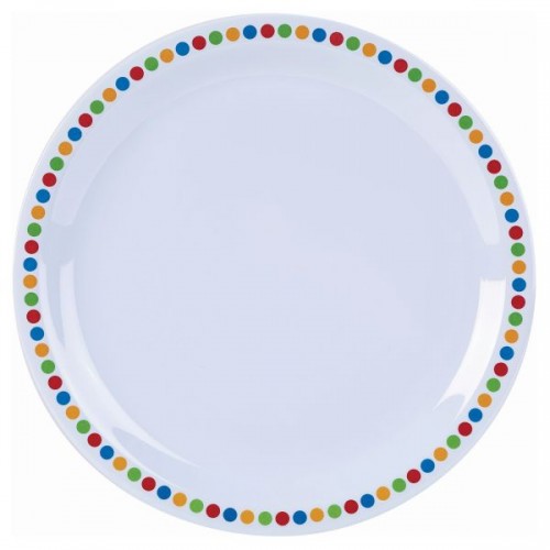 Genware Melamine 9" Plate- Coloured Circles - Quantity 12
