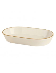 Line Gold Band Oval Salad Dish 16cm