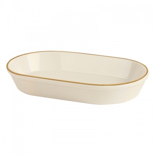 Line Gold Band Oval Salad Dish 16cm