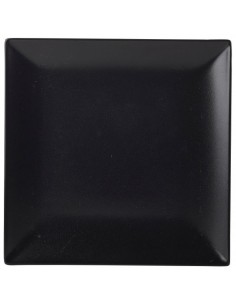 Luna Square Coupe Plate 18cm Black Stoneware - Quantity 6