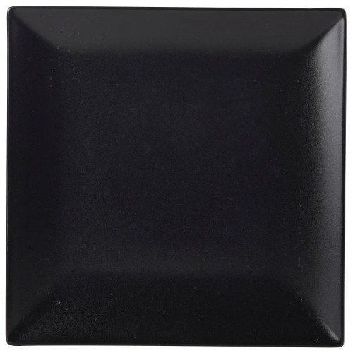 Luna Square Coupe Plate 24cm Black Stoneware - Quantity 6