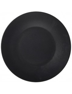 Luna Wide Rim Plate 25cm ? Black Stoneware - Quantity 6