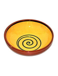 Manoli Bowl Yellow With Green Swirl 20cm (Pack of 4)