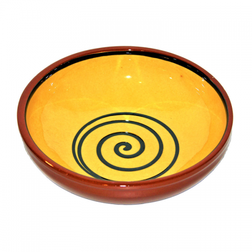 Manoli Bowl Yellow With Green Swirl 20cm (Pack of 4)