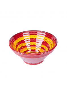 Manoli Speckle 25cm Ribbed Bowl Red & Yellow Speckle (Pack of 4)
