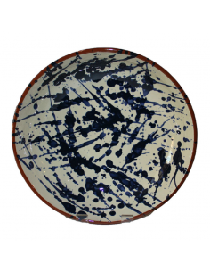 Manoli Splatter 38cm Bowl Blue & Cream (Pack of 4)
