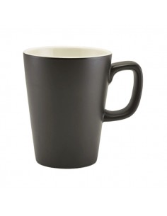 Matt Black Porcelain Latte Mug 34cl/12oz - Pack of 6