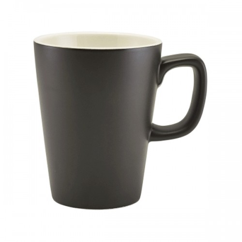 Matt Black Porcelain Latte Mug 34cl/12oz - Pack of 6