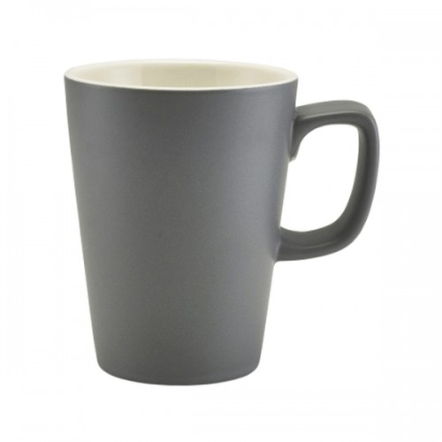 Matt Grey Porcelain Latte Mug 34cl/12oz - Pack of 6