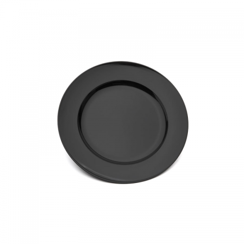 Plate Broad Rim Black 24cm Polycarbonate